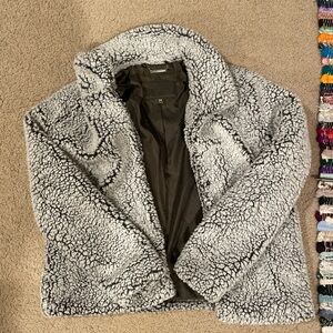 Jou Jou Women's Black and White Teddy Jacket